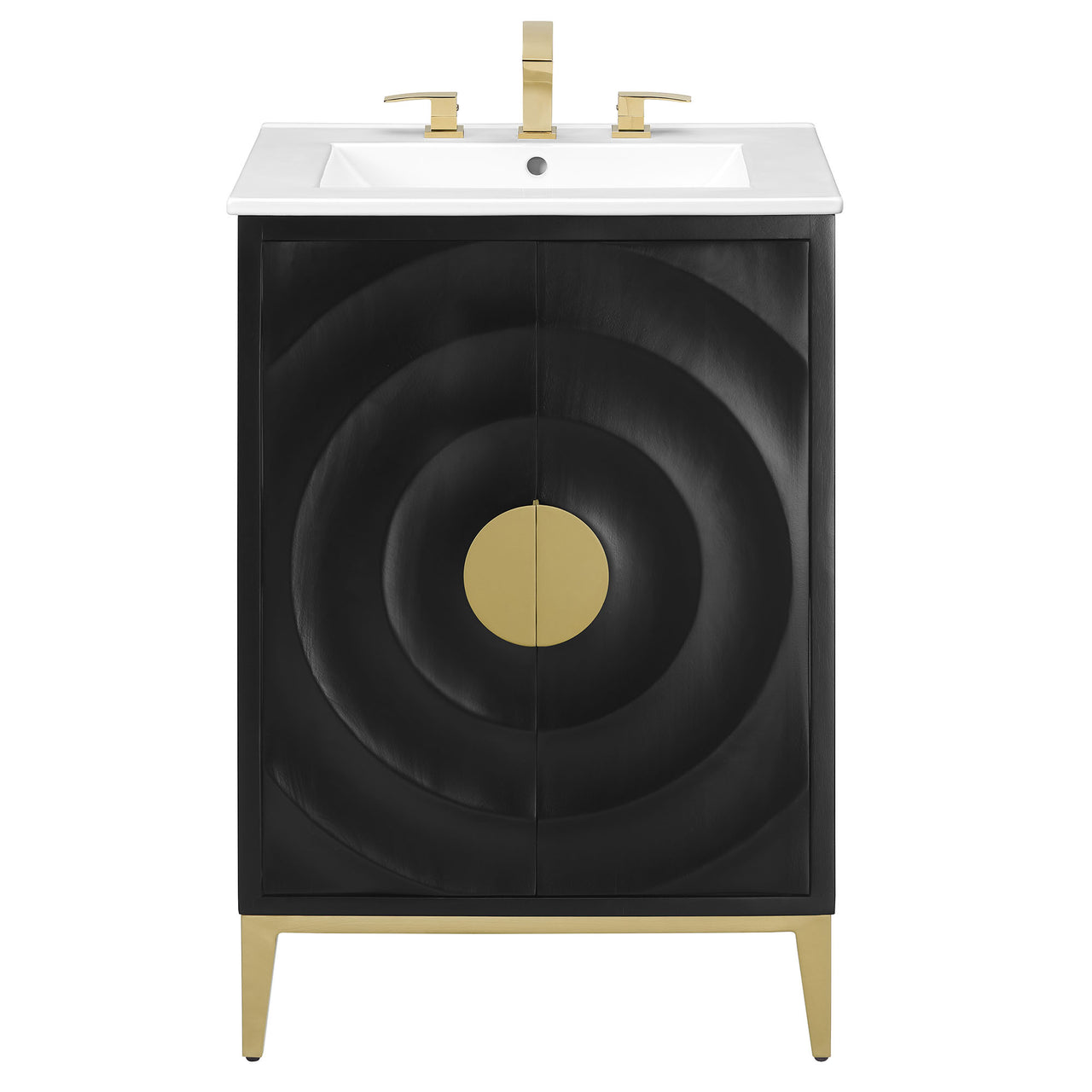 Ripple Vanity Unit, White & Black