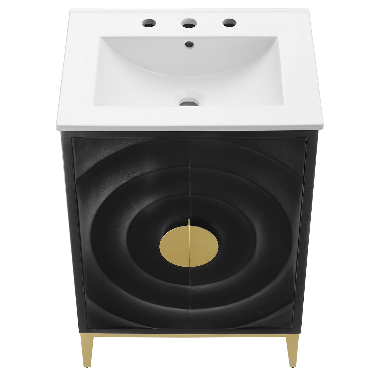 Ripple Vanity Unit, White & Black