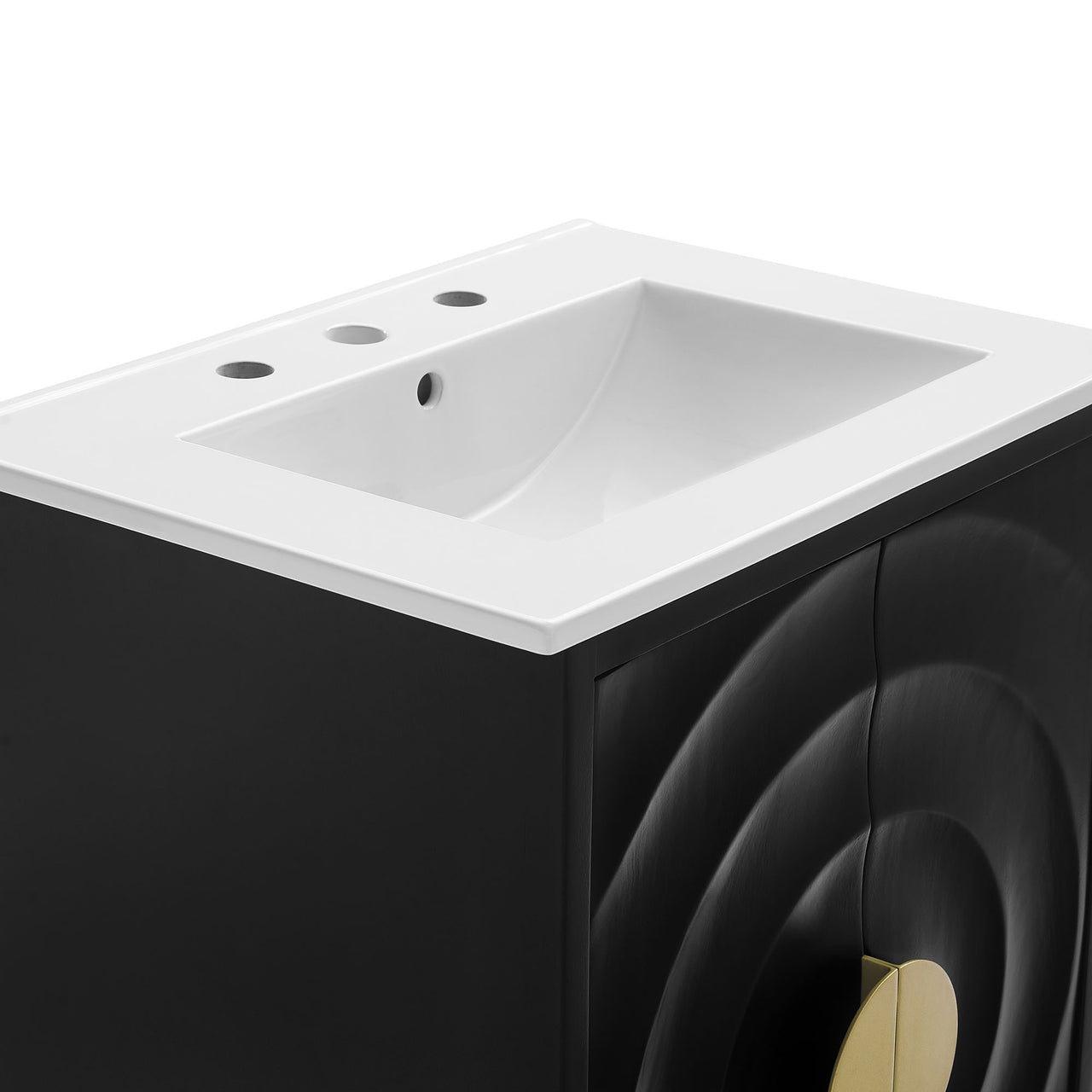 Ripple Vanity Unit, White & Black