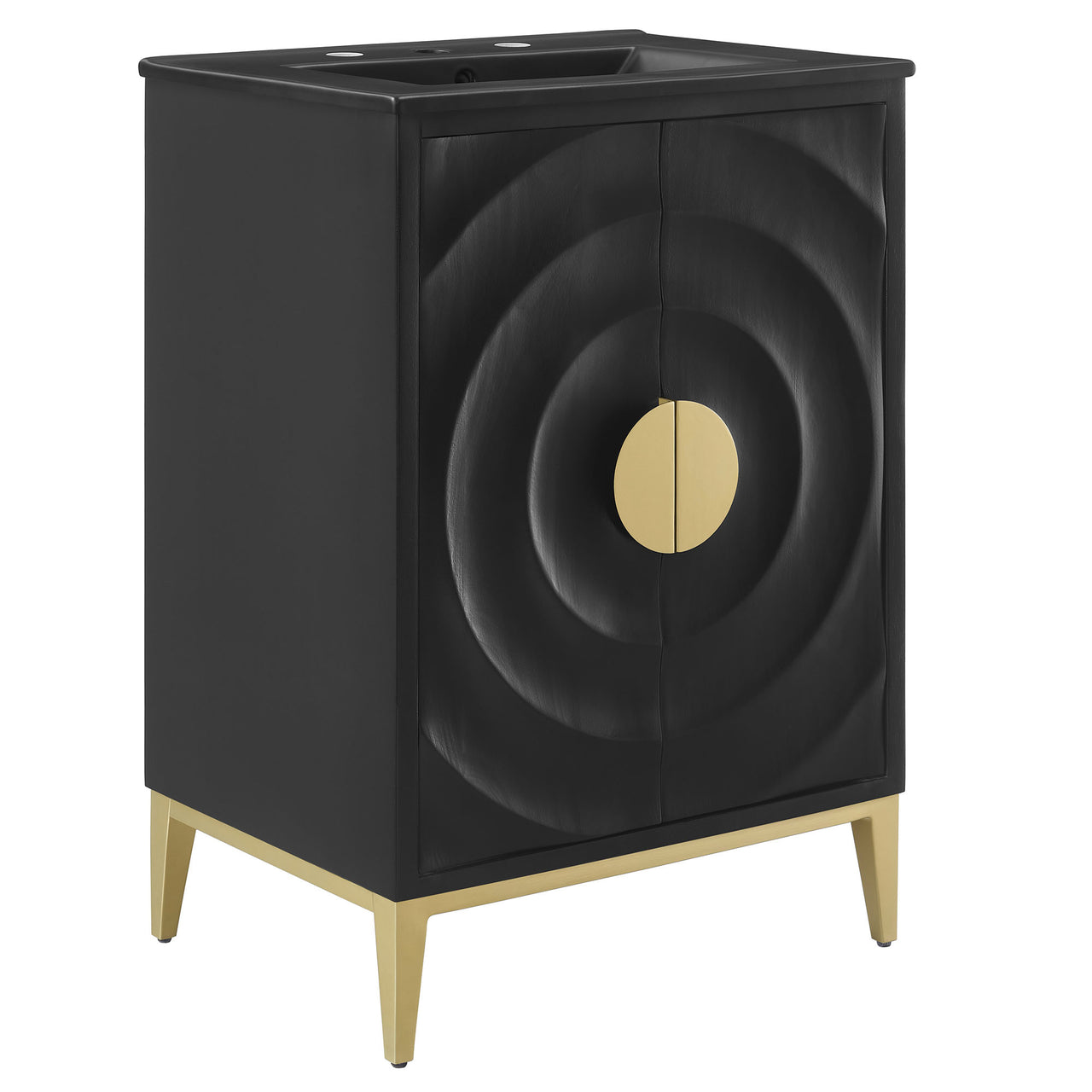 Ripple Vanity Unit, Black