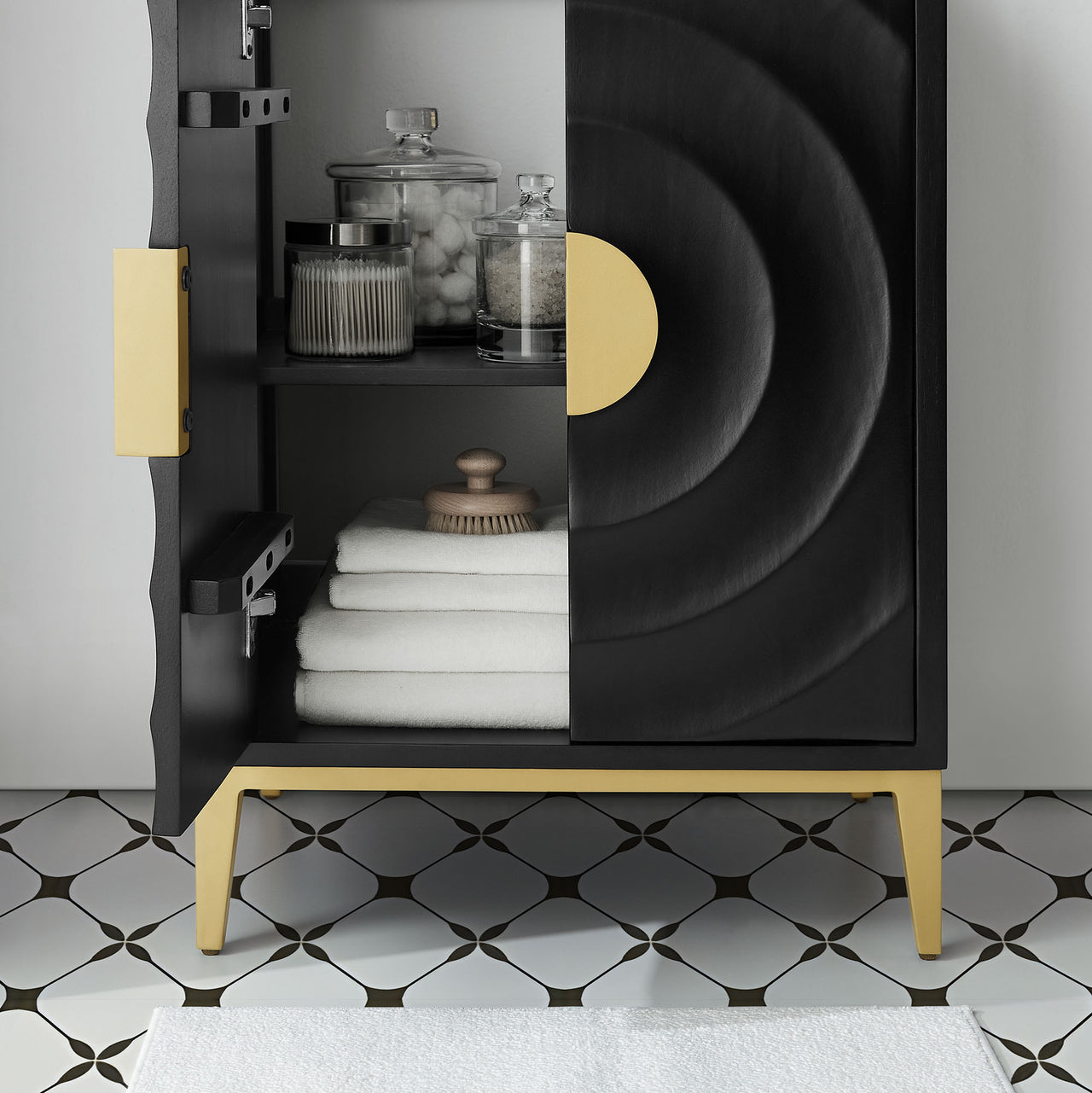 Ripple Vanity Unit, Black