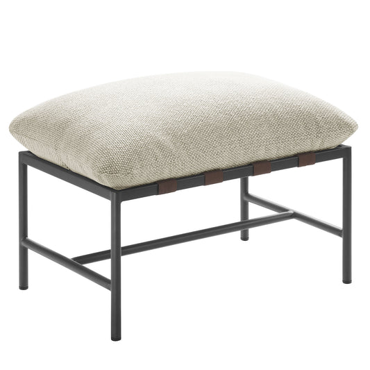 Bo Peep Alfresco Boucle Ottoman, Ivory