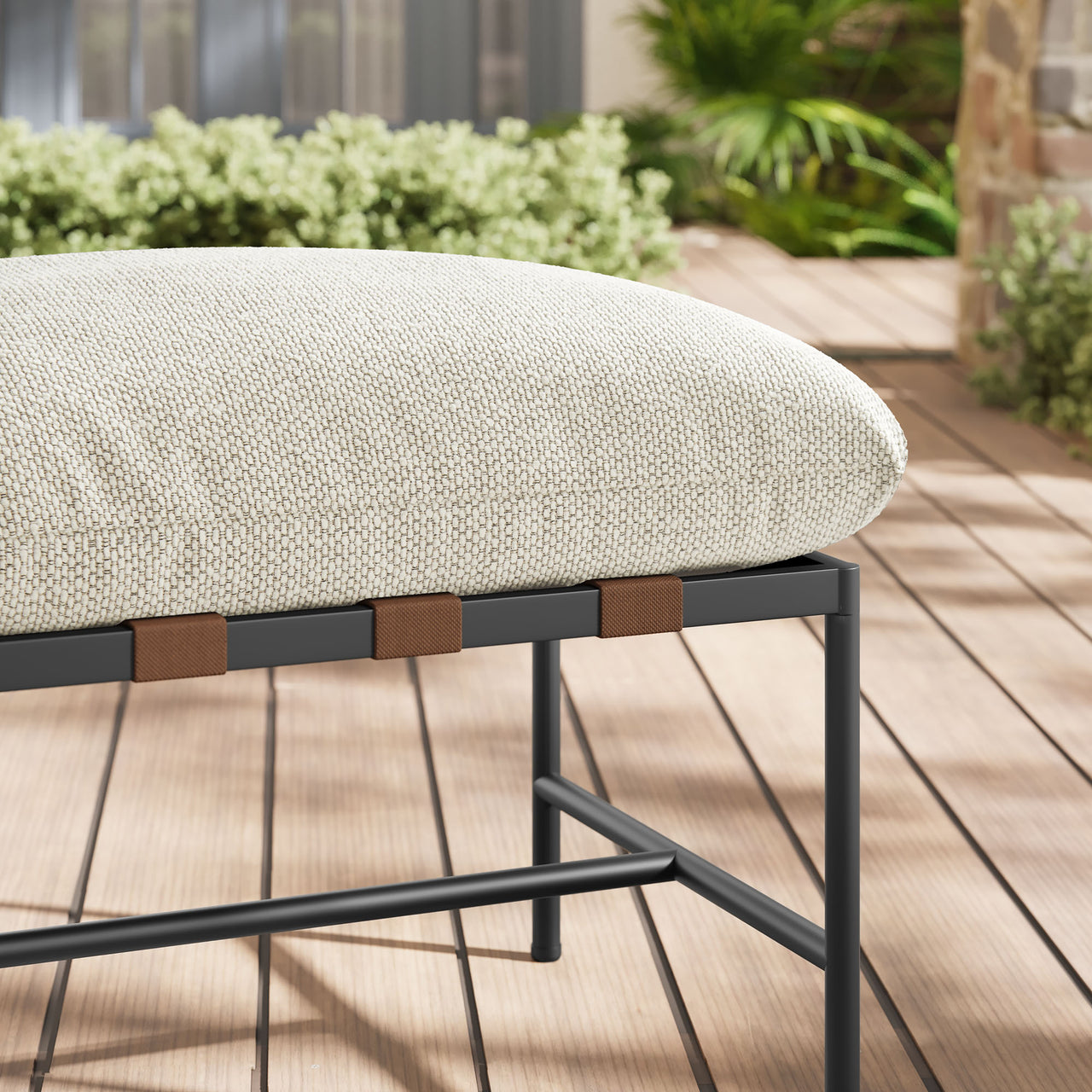 Bo Peep Alfresco Boucle Ottoman, Ivory
