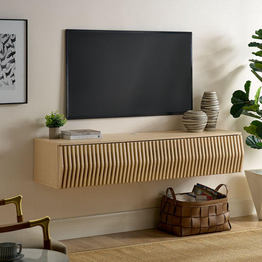 Scalio Floating TV Stand, Cream