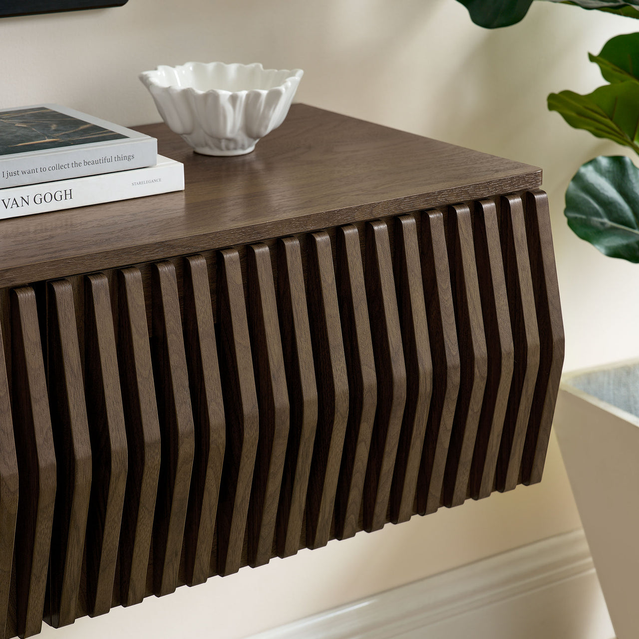 Scalio Floating TV Stand, Walnut