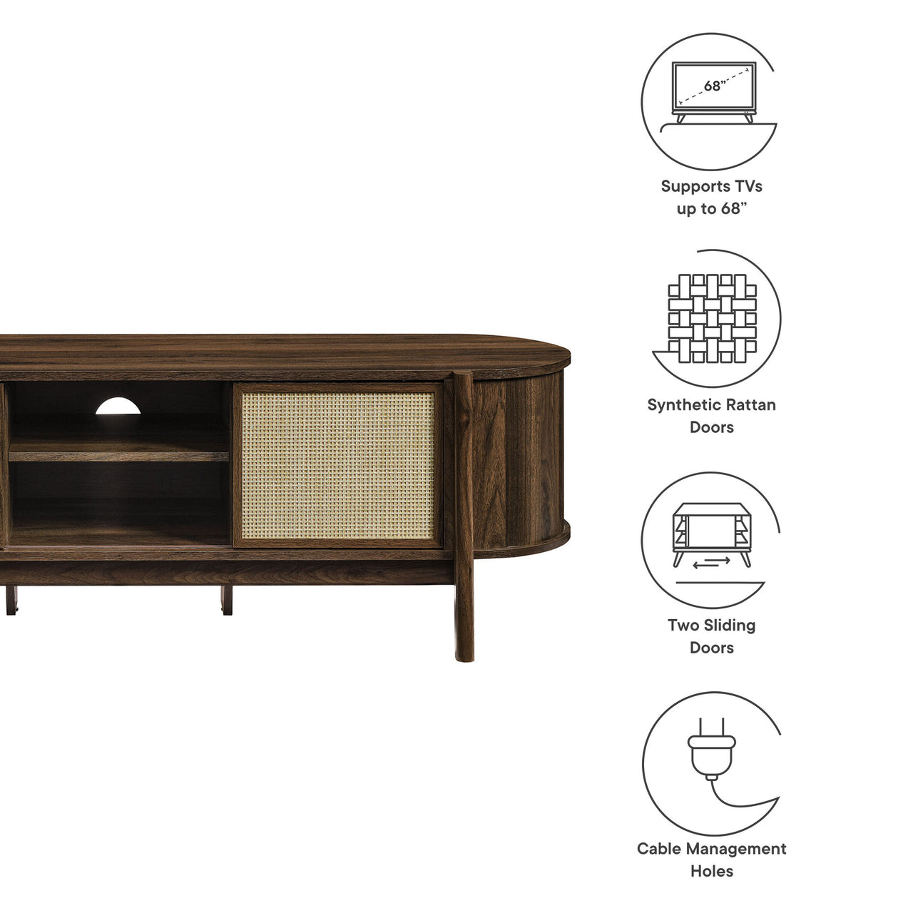 Cevoria TV Stand, Walnut