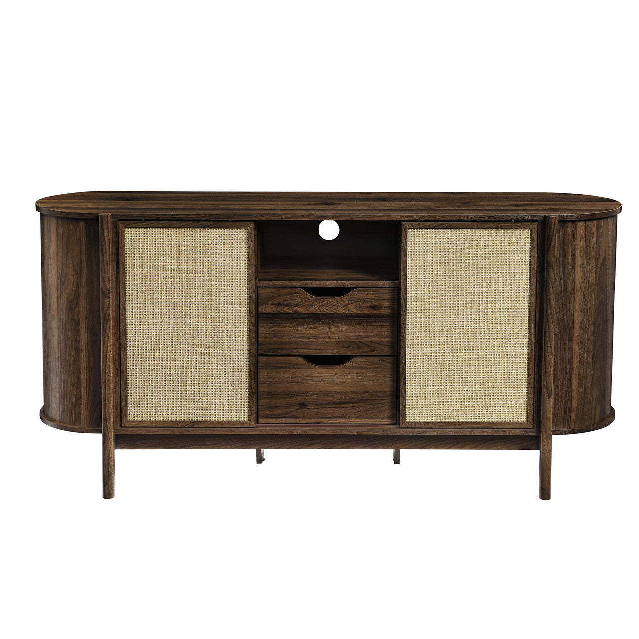 Cevoria Curved Sideboard | TV Stand, Walnut