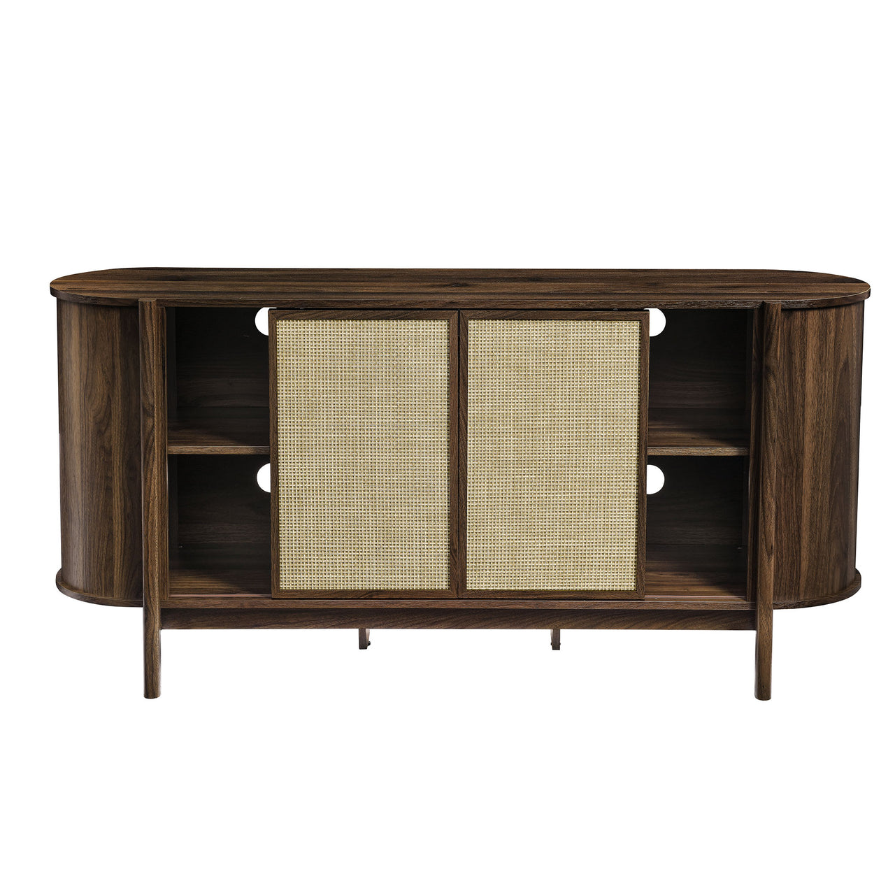 Cevoria Curved Sideboard | TV Stand, Walnut