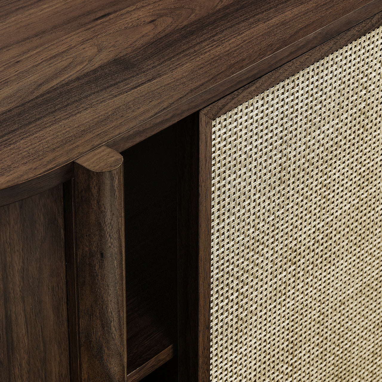 Cevoria Curved Sideboard | TV Stand, Walnut