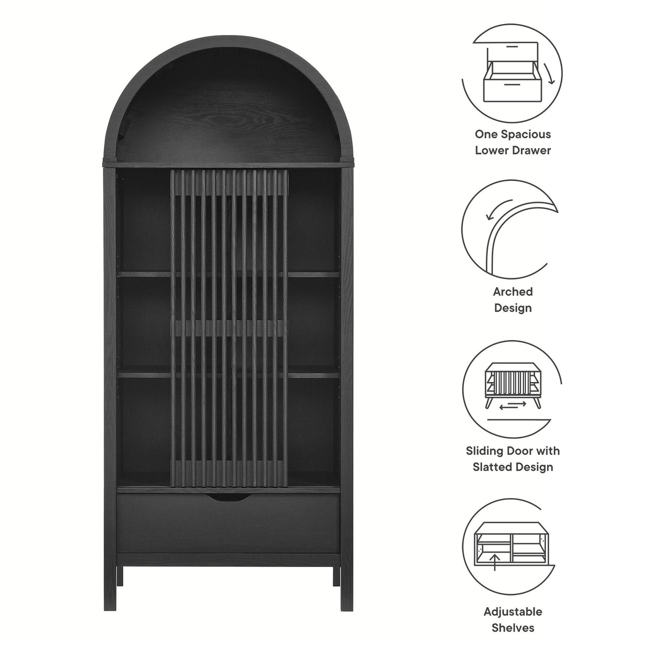 Scalio Storage Cabinet, Black
