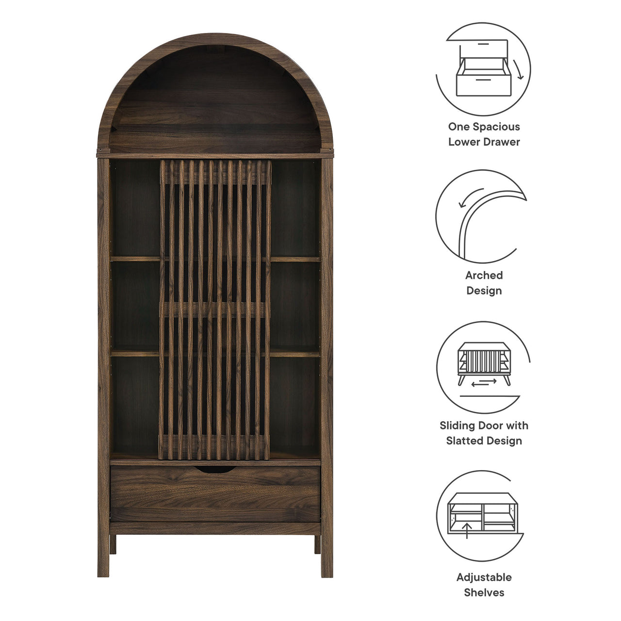 Scalio Storage Cabinet, Walnut