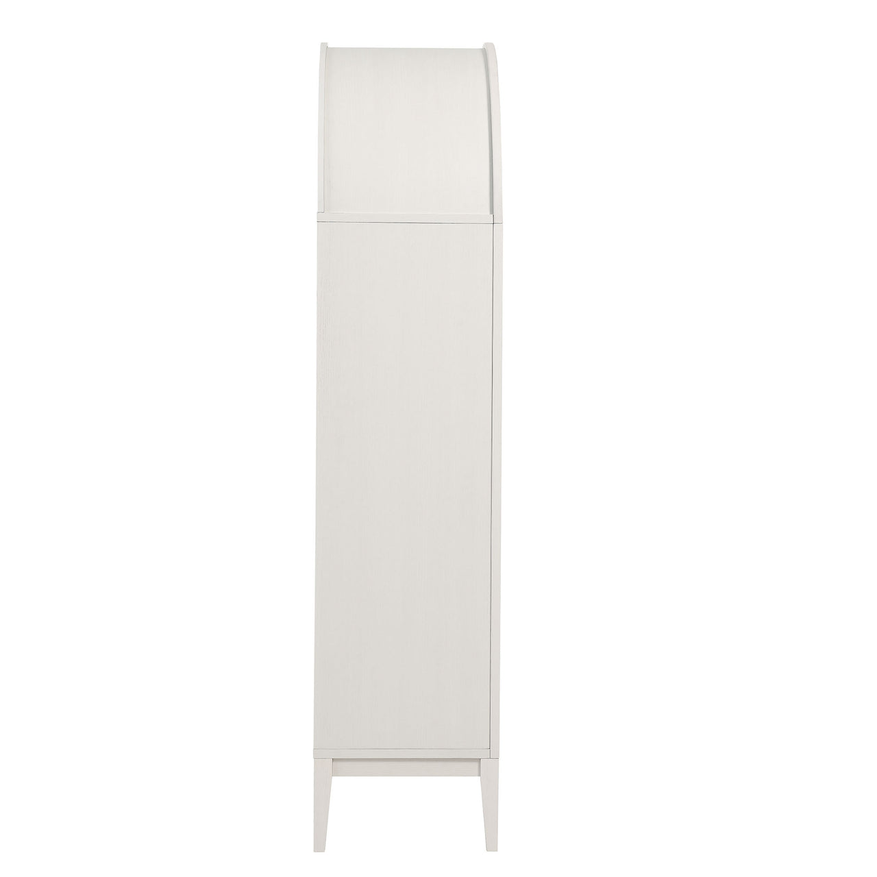 Althene Tall Wide Rounded Display Cabinet, Ivory & Oak