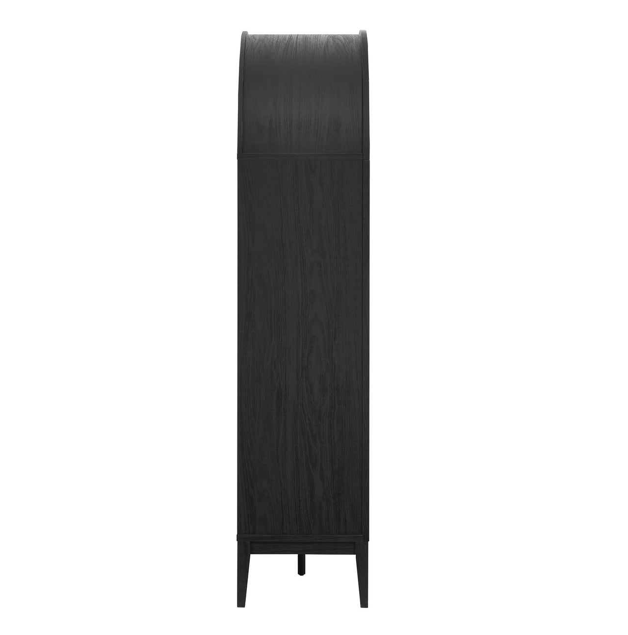 Althene Tall Wide Rounded Display Cabinet | Bookshelf, Black & Oak