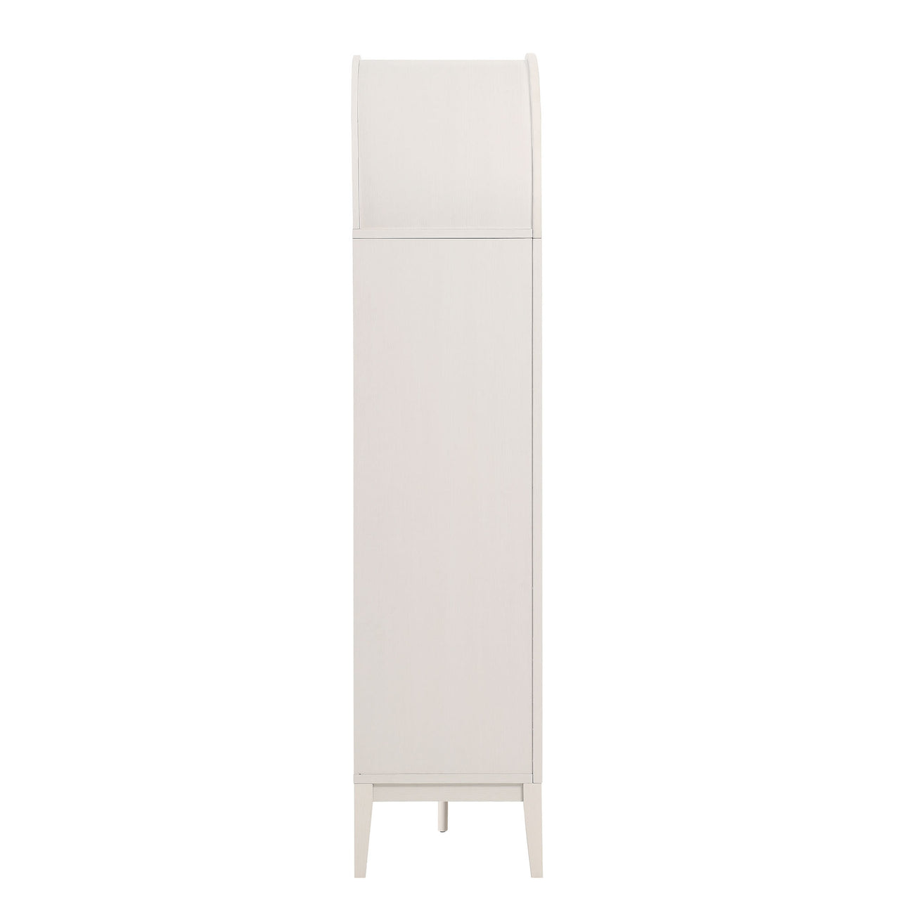 Althene Tall Wide Rounded Display Cabinet | Bookshelf, Ivory & Oak