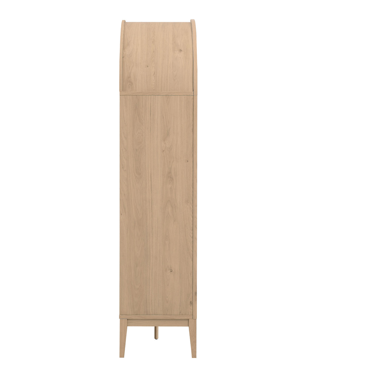 Althene Tall Wide Rounded Display Cabinet | Bookshelf, Light Oak