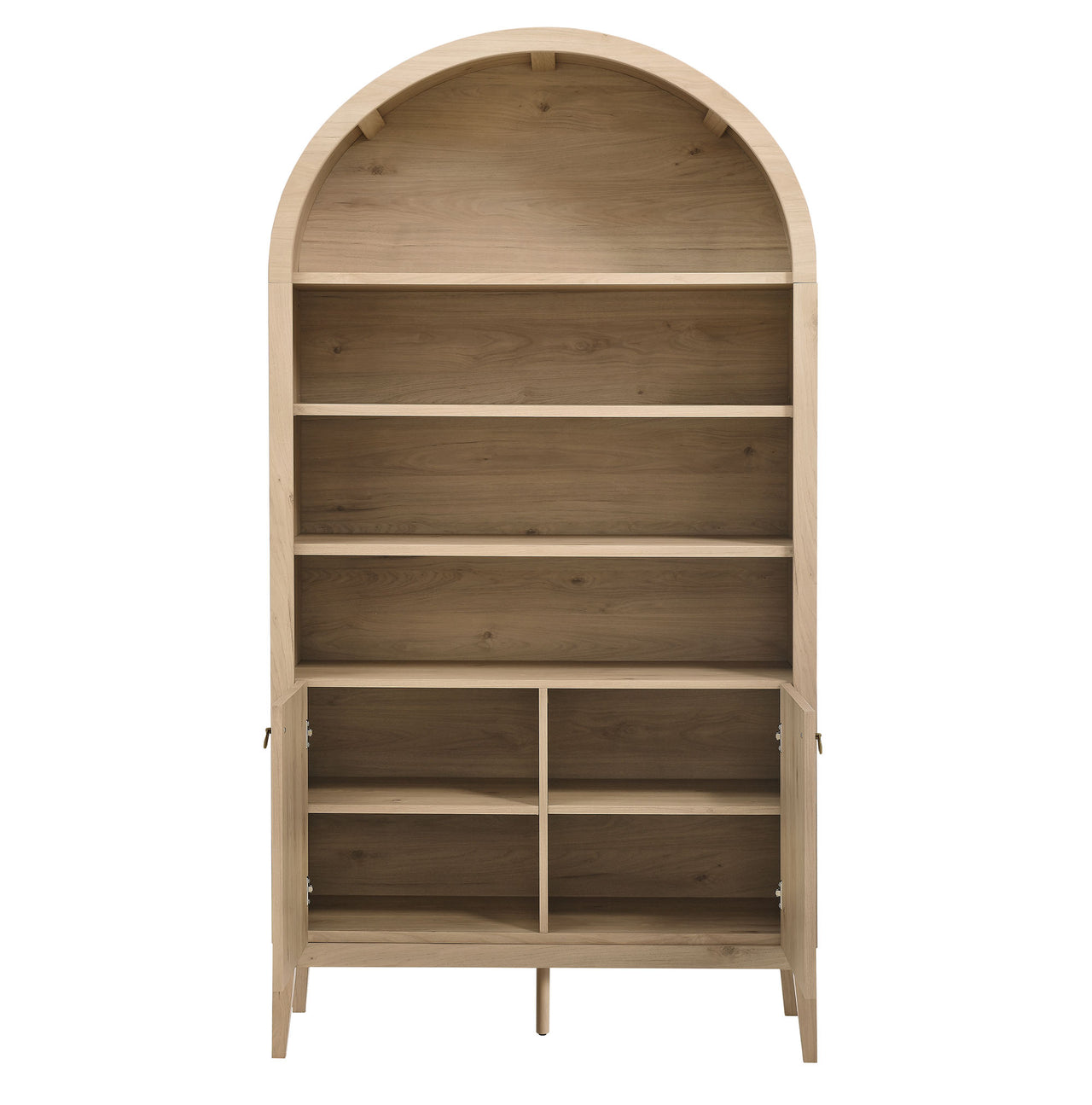 Althene Tall Wide Rounded Display Cabinet | Bookshelf, Light Oak
