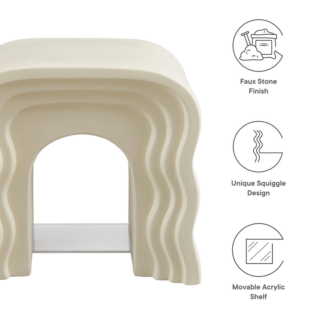 Corrynne Side Table, Ivory