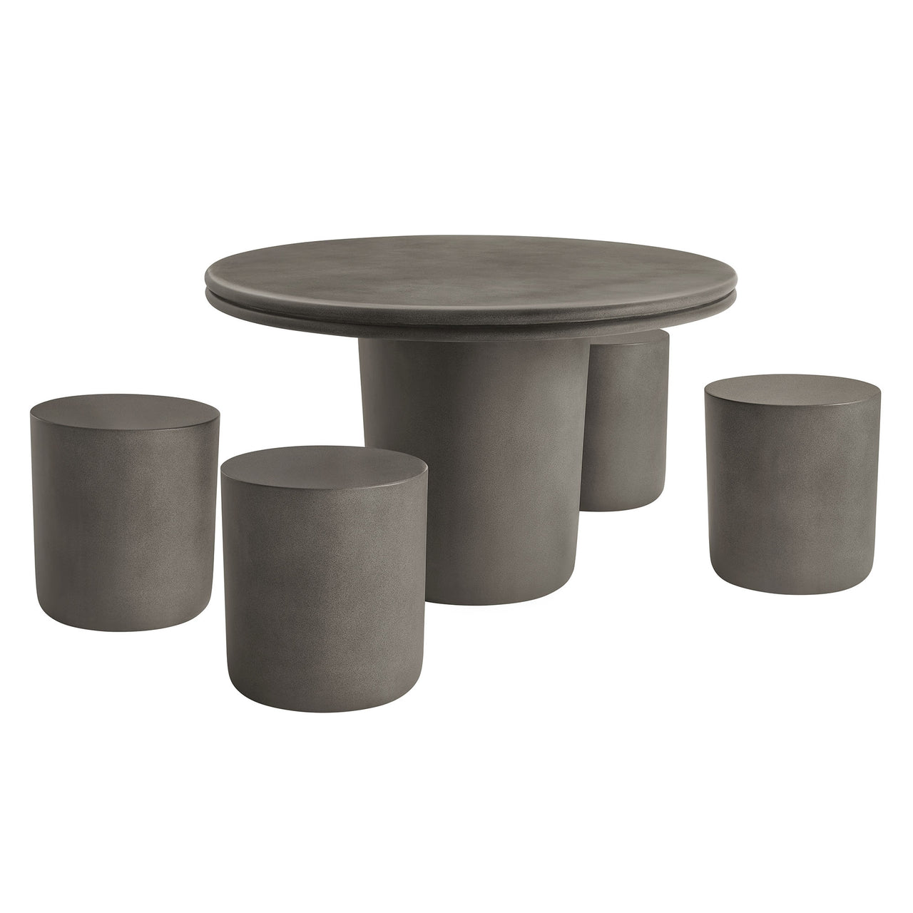 Brynn Indoor | Outdoor Concrete 5-Piece Dining Table Set, Gray