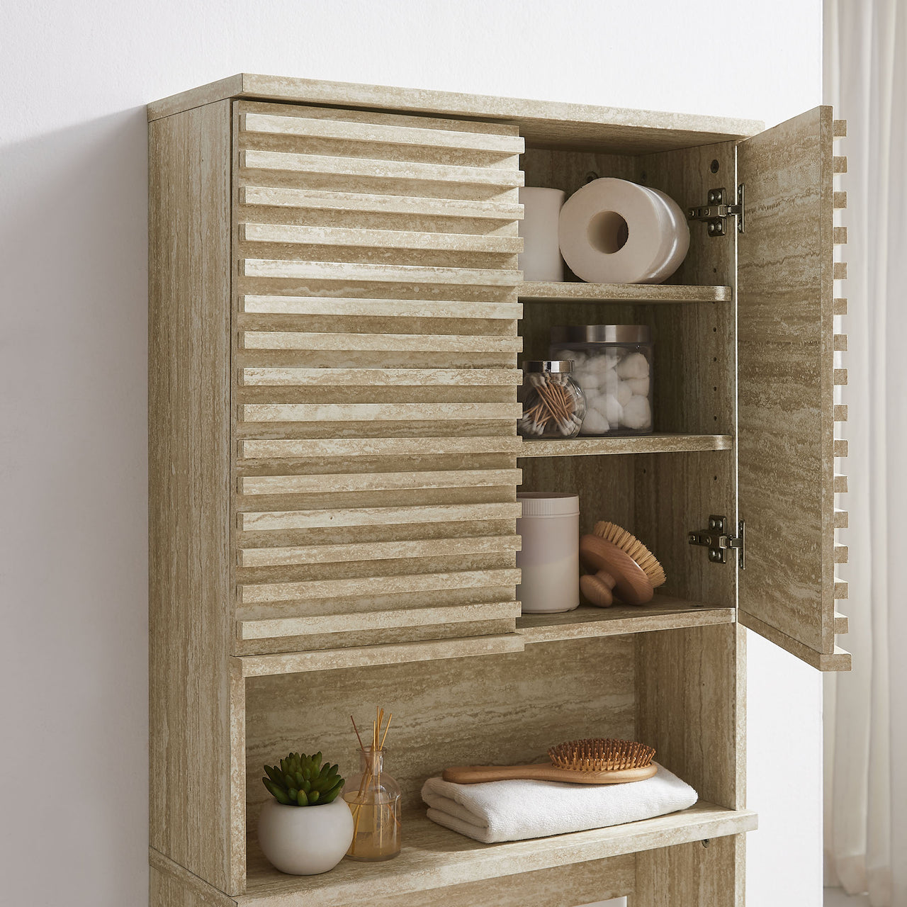 Ventra Arch Cabinet, Travertine