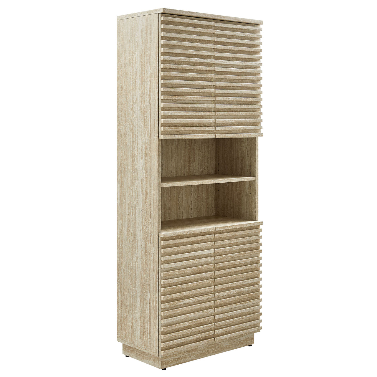 Ventra Tall Bathroom Cabinet, Travertine