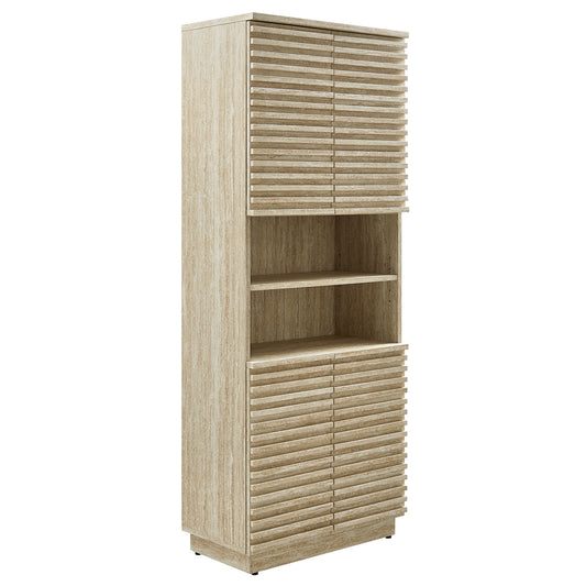 Ventra Tall Bathroom Cabinet, Travertine