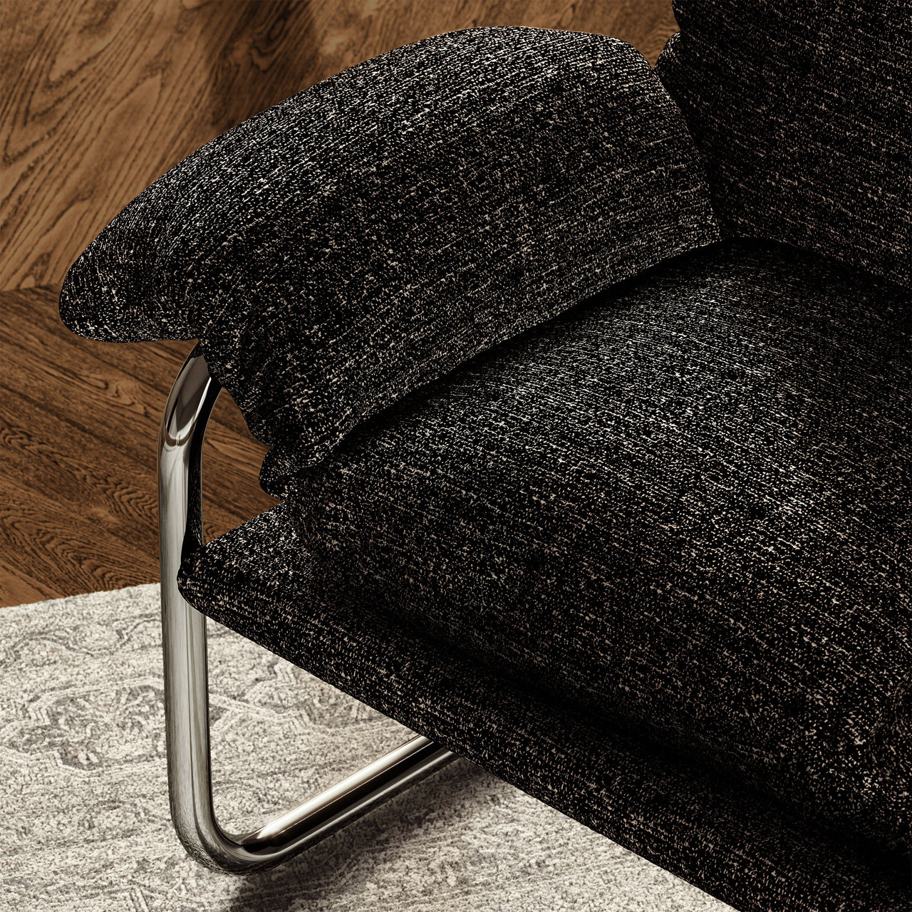 Talora Boucle Armchair, Charcoal
