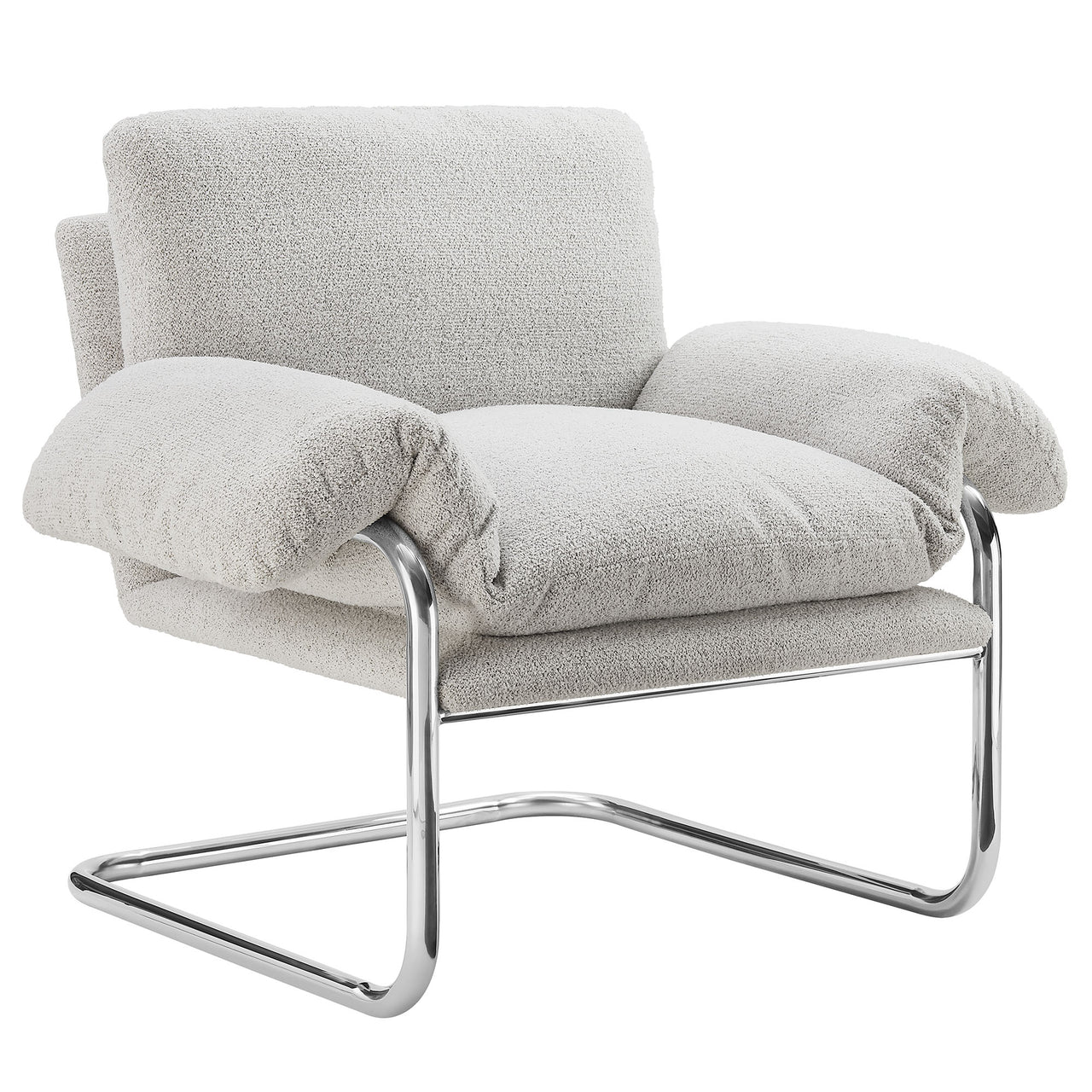 Talora Boucle Armchair, Light Gray