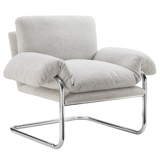 Talora Boucle Armchair, Light Gray