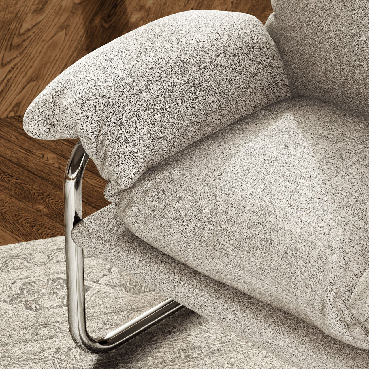 Talora Boucle Armchair, Light Gray