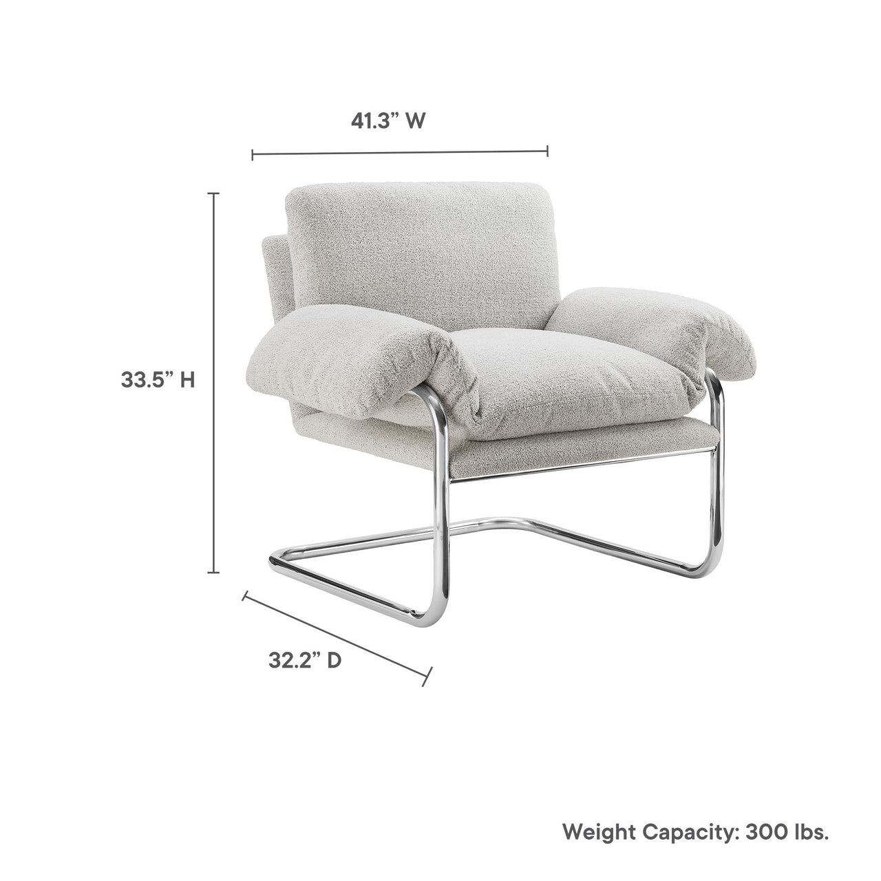 Talora Boucle Armchair, Light Gray