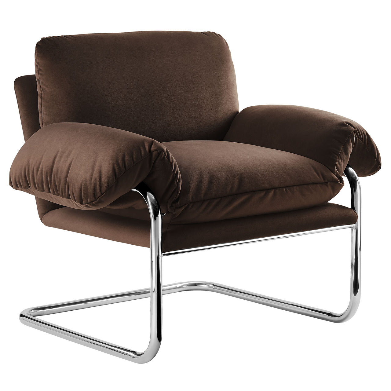 Talora Velvet Armchair, Chocolate Brown