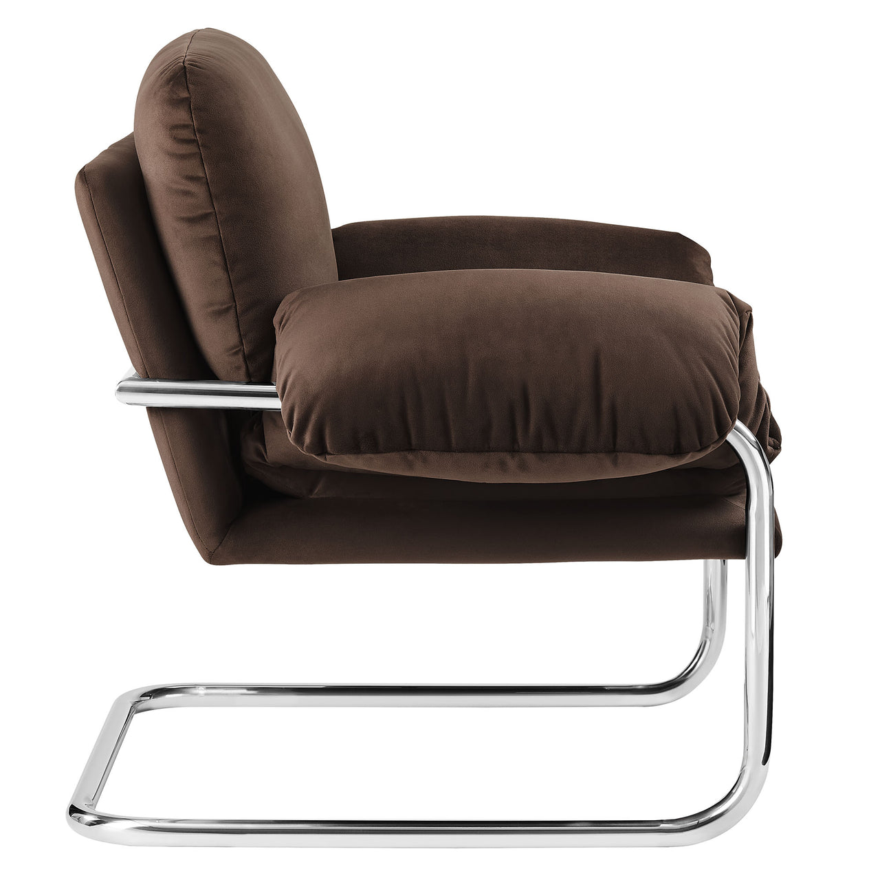 Talora Velvet Armchair, Chocolate Brown