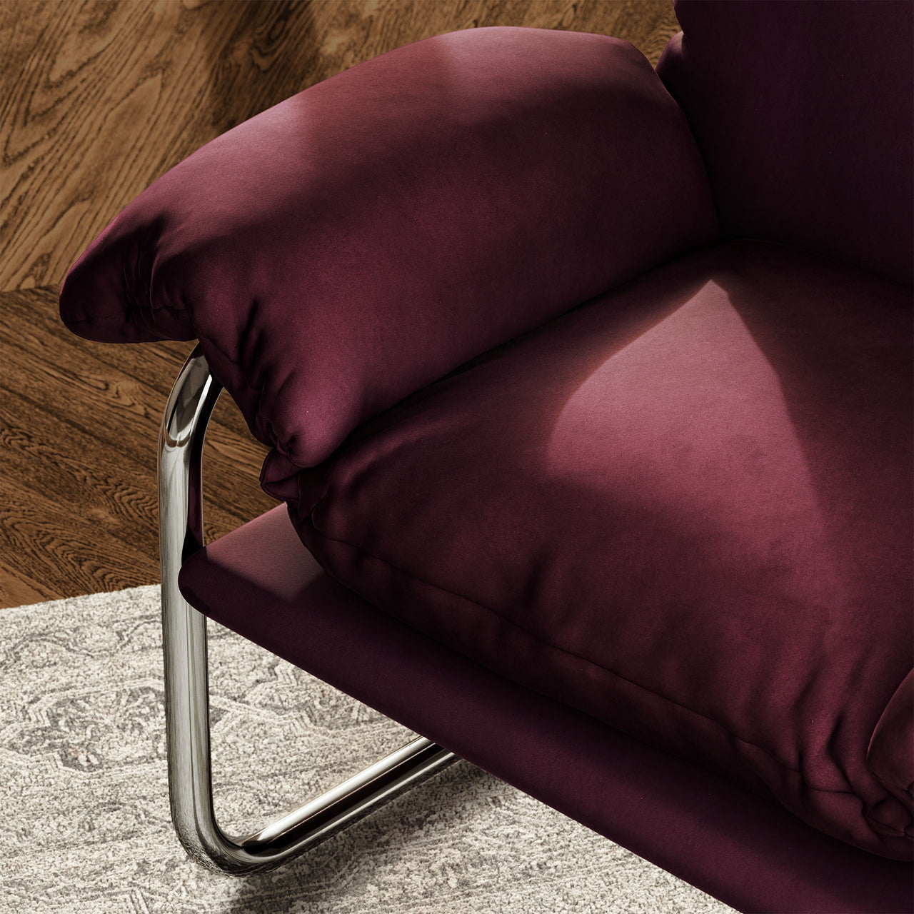 Talora Velvet Armchair, Wine