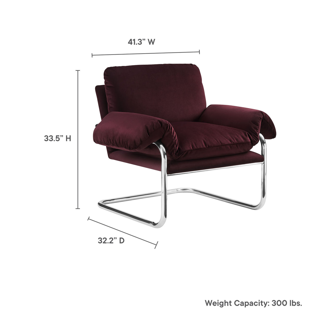 Talora Velvet Armchair, Wine