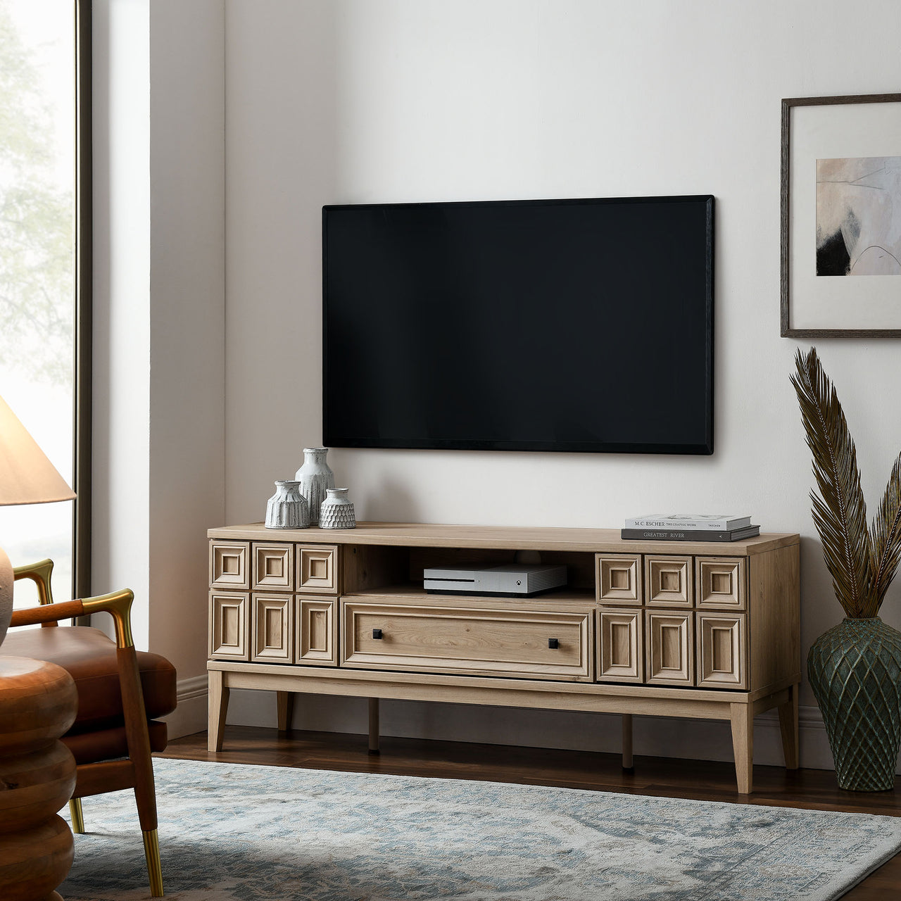 Colosseum TV Stand, Light Oak