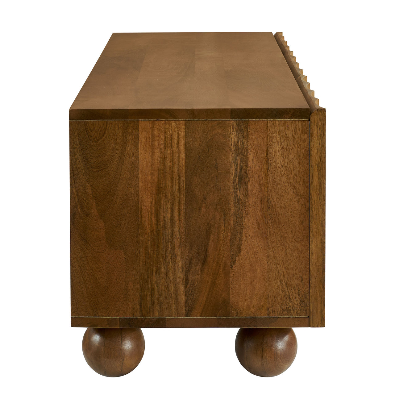 Seismic Carved TV Stand, Small, Walnut