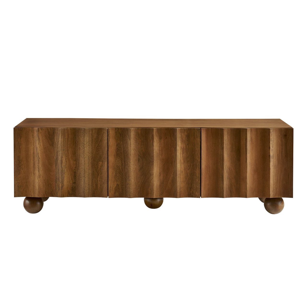 Seismic Carved TV Stand, Small, Walnut