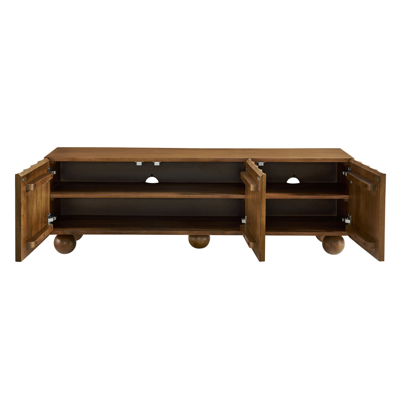 Seismic Carved TV Stand, Small, Walnut