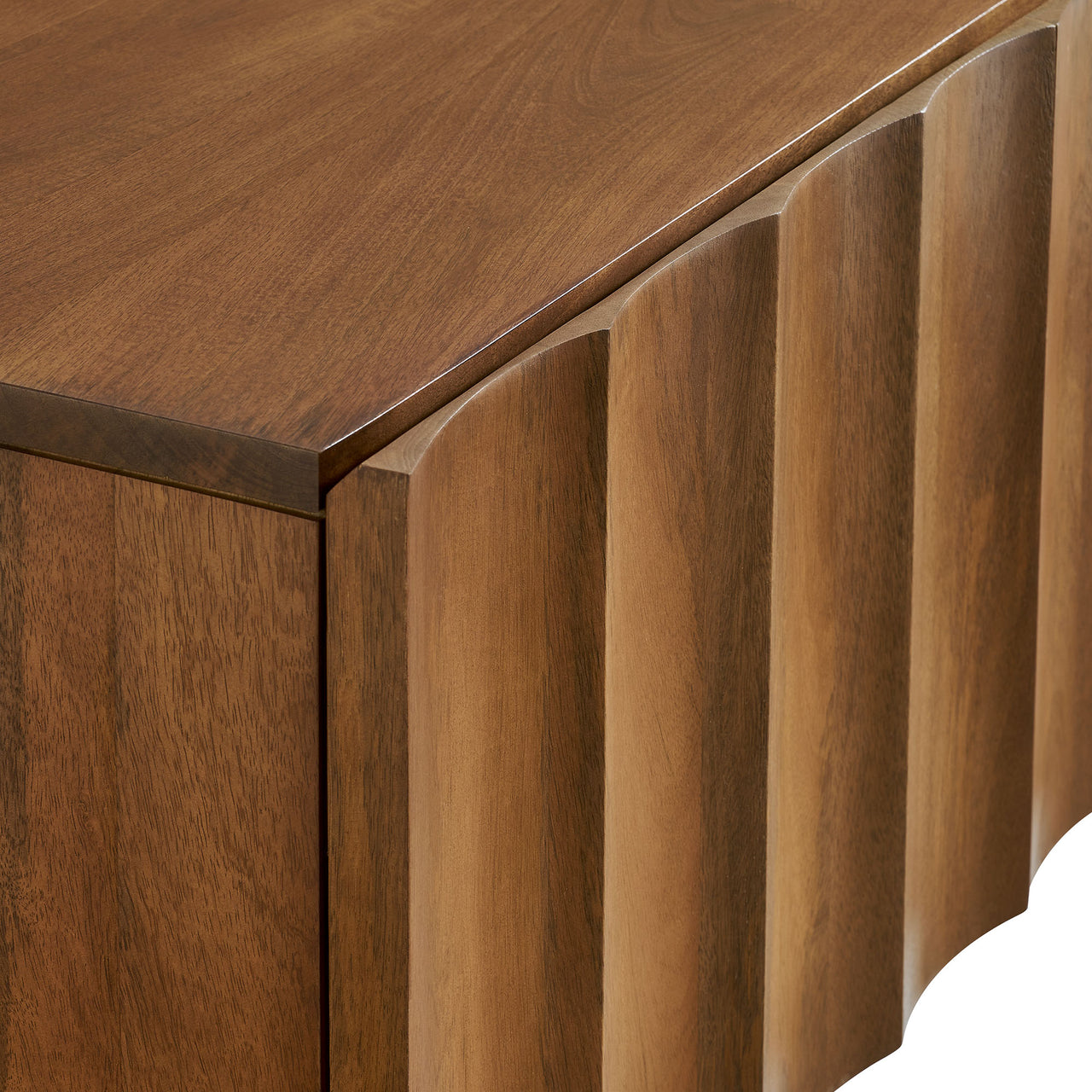 Seismic Carved TV Stand, Small, Walnut