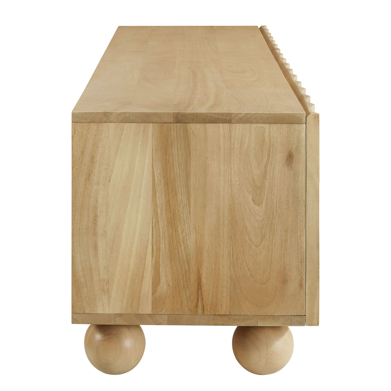 Seismic Carved TV Stand, Large, Natural Wood