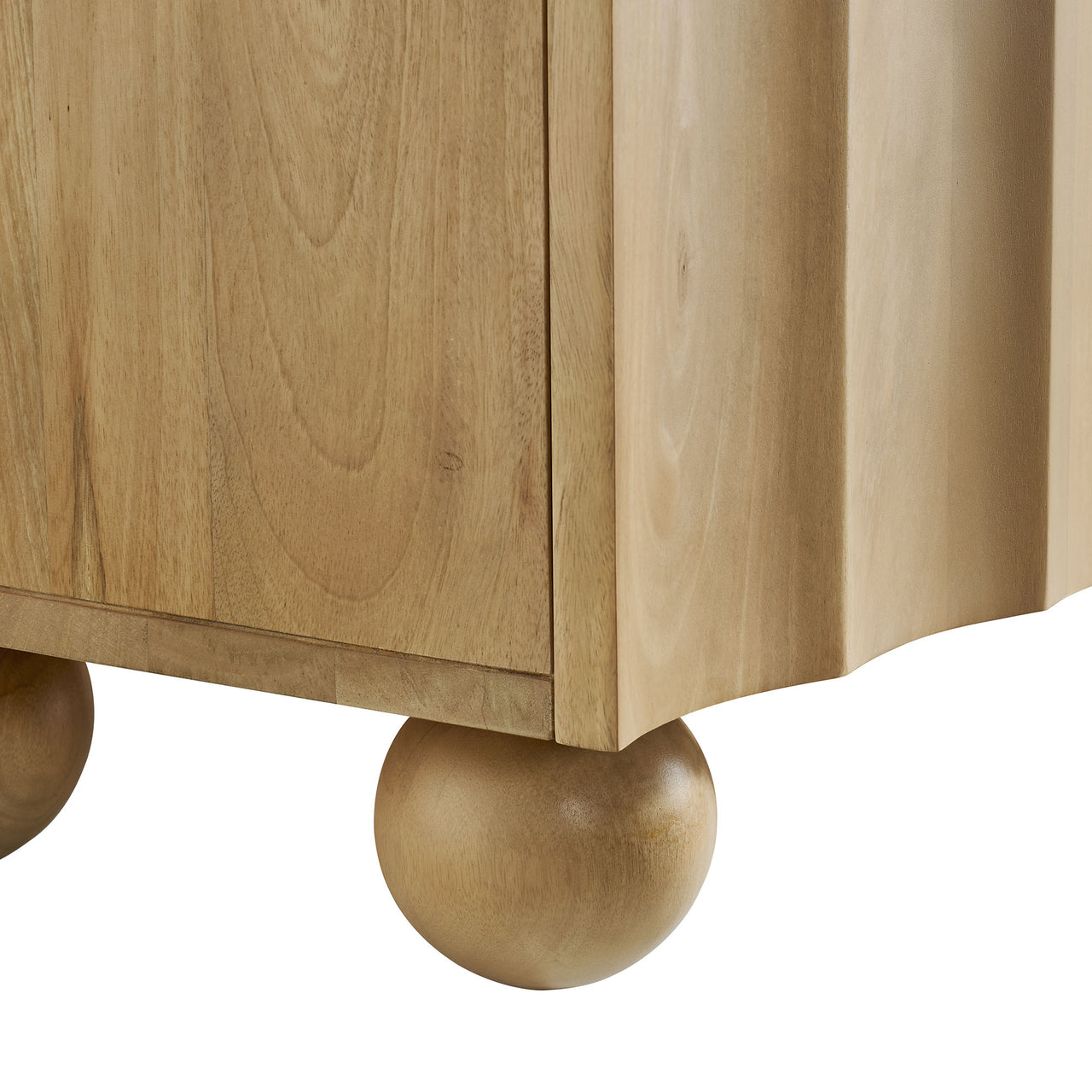 Seismic Carved TV Stand, Large, Natural Wood