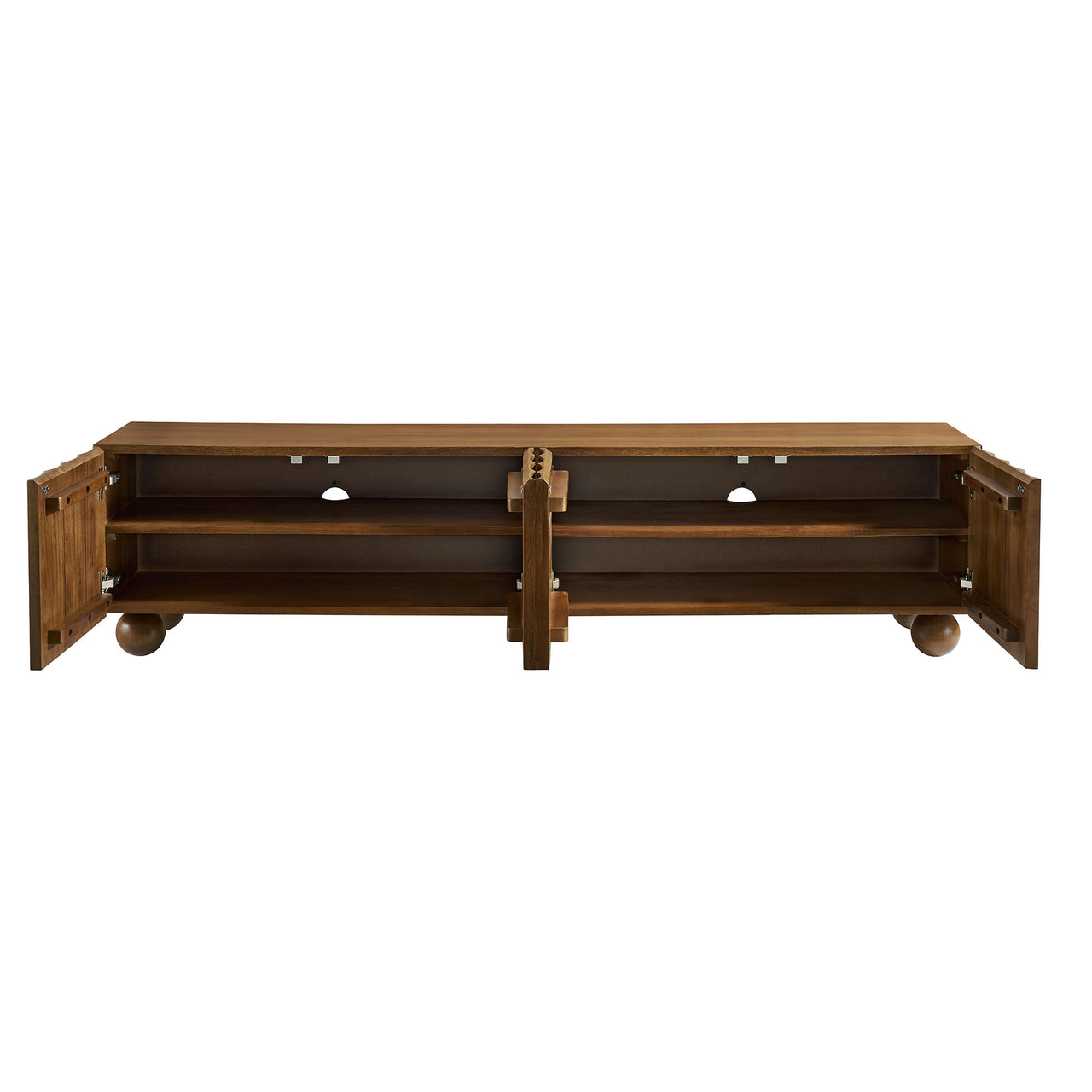 Seismic Carved TV Stand, Large, Walnut