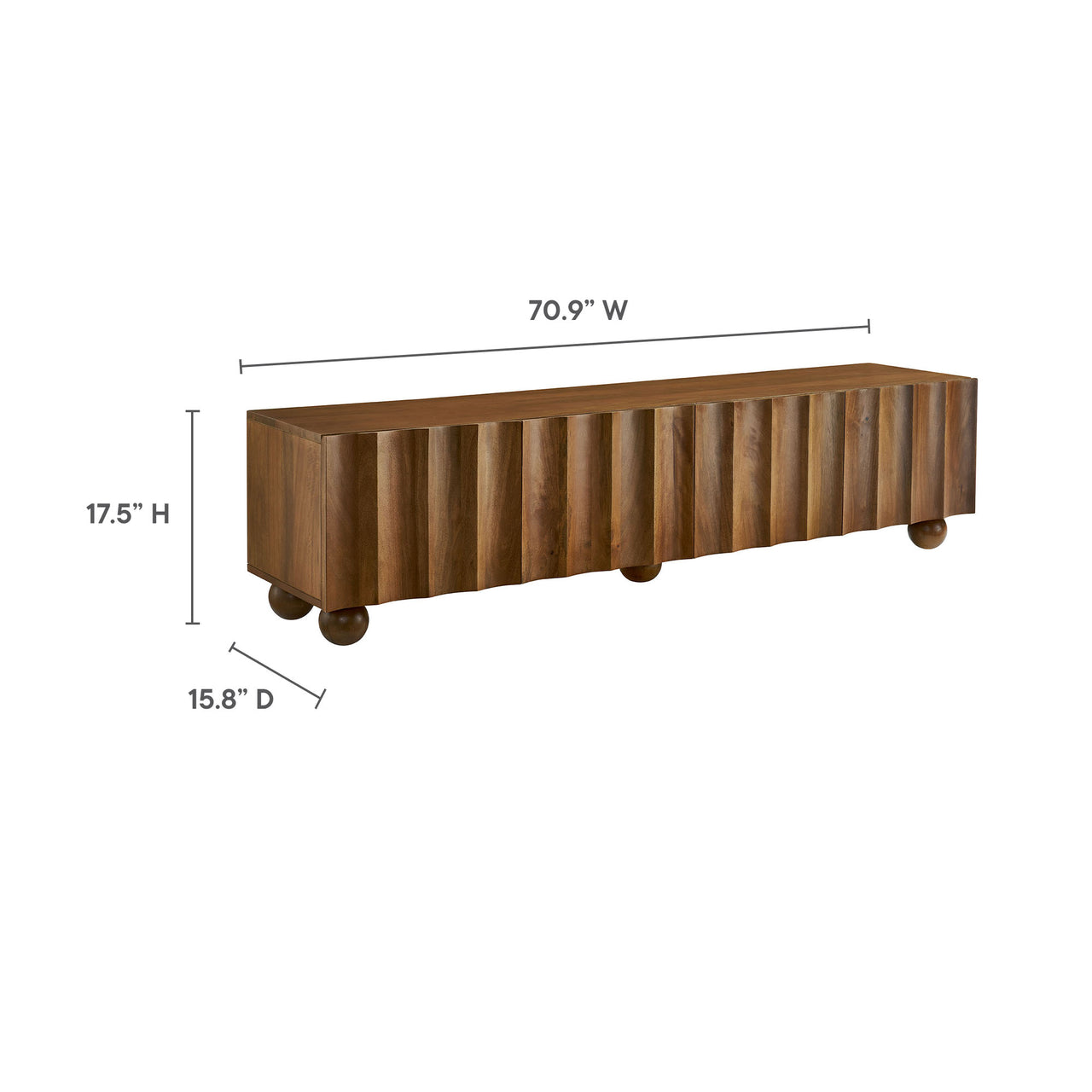 Seismic Carved TV Stand, Large, Walnut