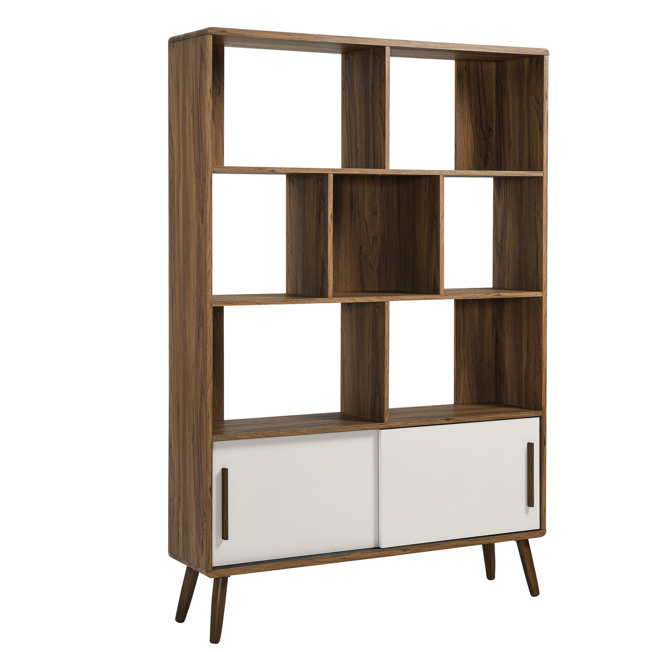 Erisen Bookcase, Large, Walnut & Linen