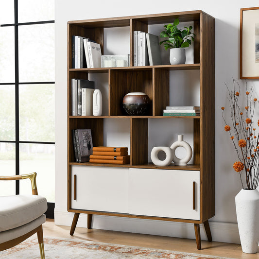 Erisen Bookcase, Large, Walnut & Linen