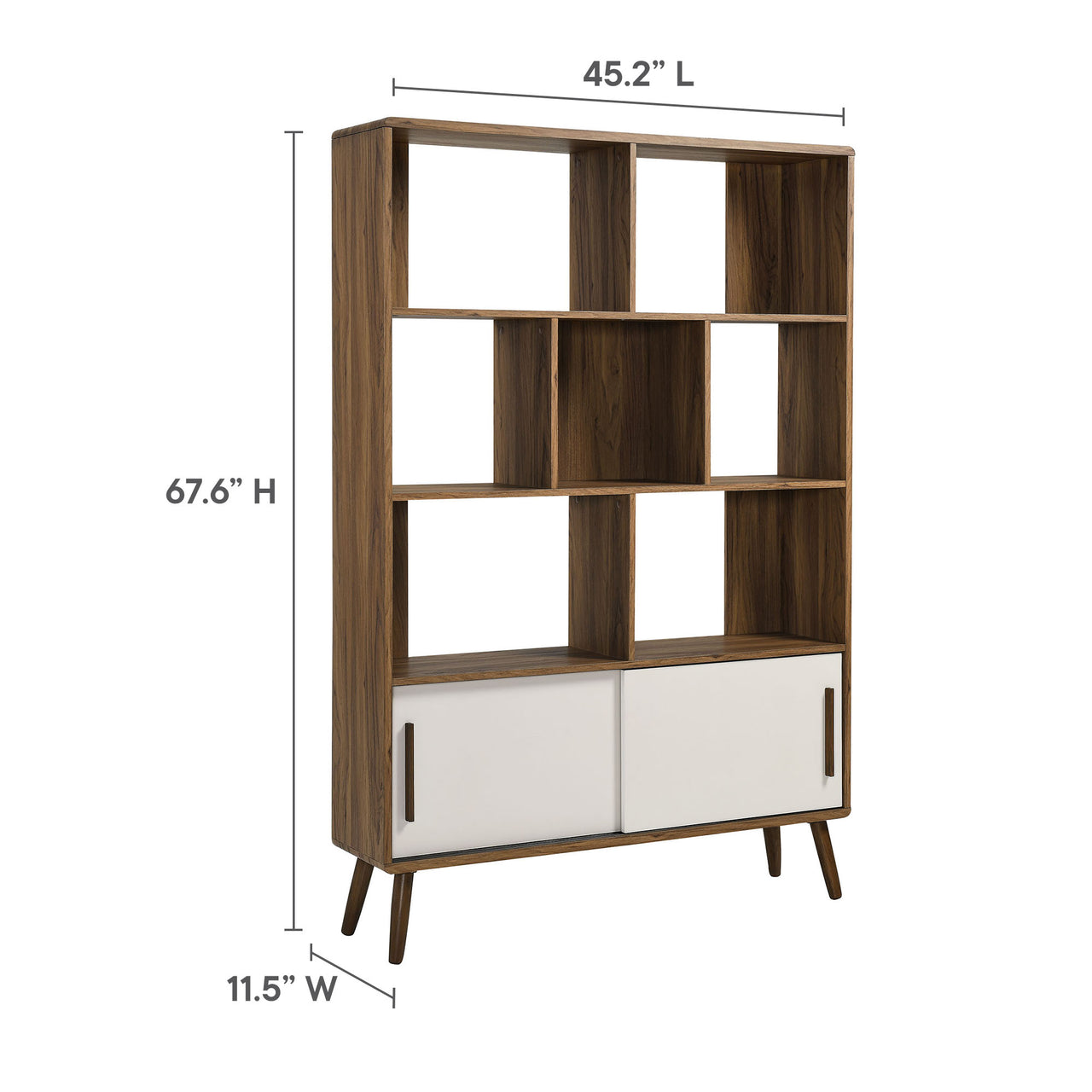 Erisen Bookcase, Large, Walnut & Linen