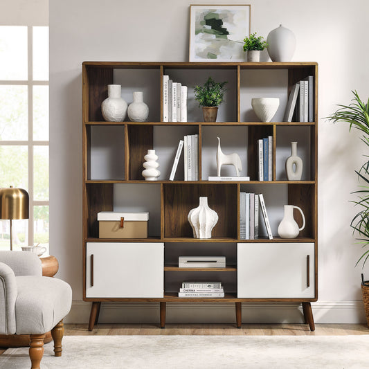 Erisen Bookcase, Extra Large, Walnut & Linen