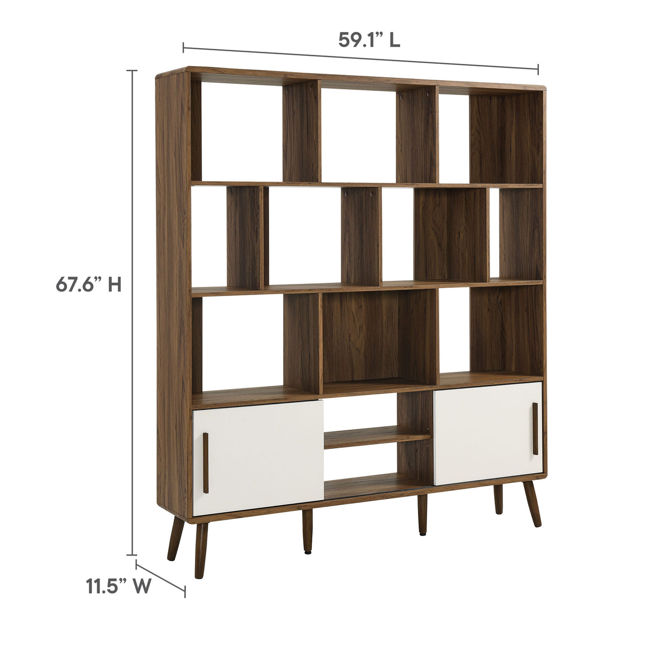Erisen Bookcase, Extra Large, Walnut & Linen