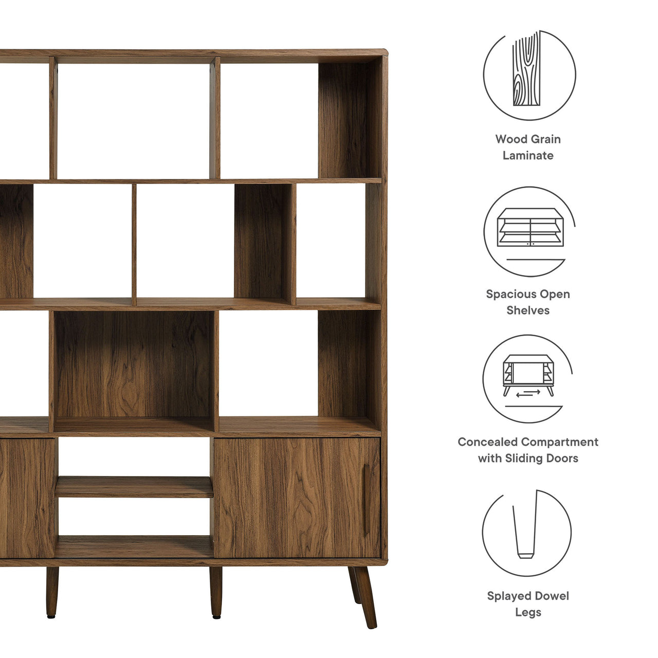 Erisen Bookcase, Extra Large, Walnut