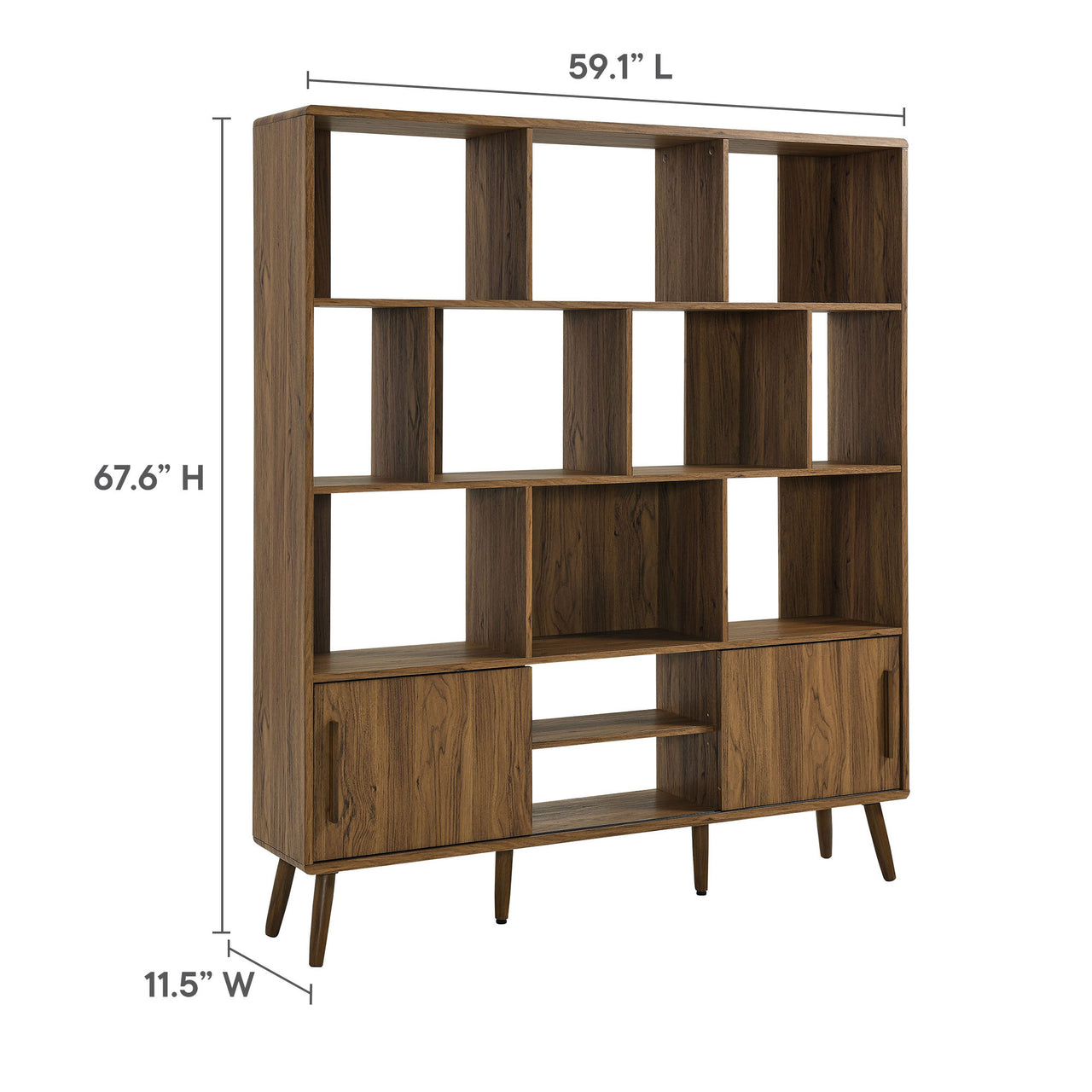 Erisen Bookcase, Extra Large, Walnut